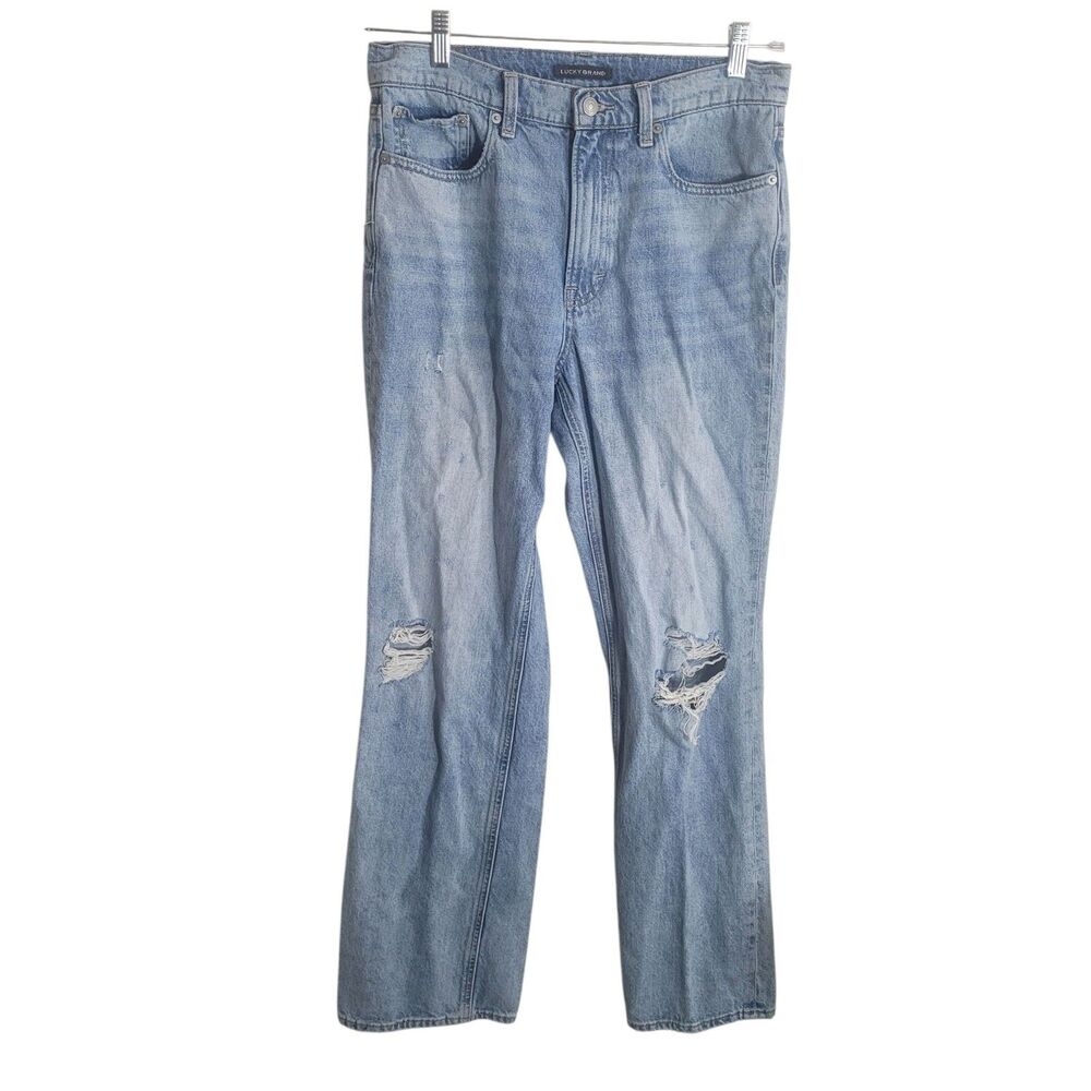 Lucky Brand High Rise Relaxed‎ Fit Jeans Women's 10 / 30 Blue Denim Distressed